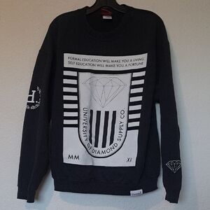 Diamond Supply Co Black Crewneck Sweater with Graphic Design